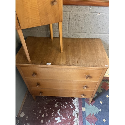 463 - Gordon Russell chest of drawers and bedside cabinet