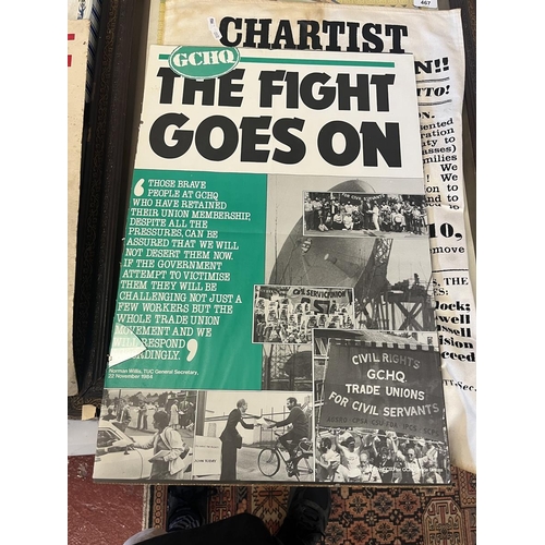 467 - Large social history collection of The Miner's strikes 1980's to include posters, mugs, plates, etc