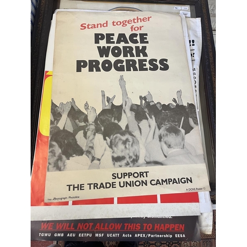 467 - Large social history collection of The Miner's strikes 1980's to include posters, mugs, plates, etc