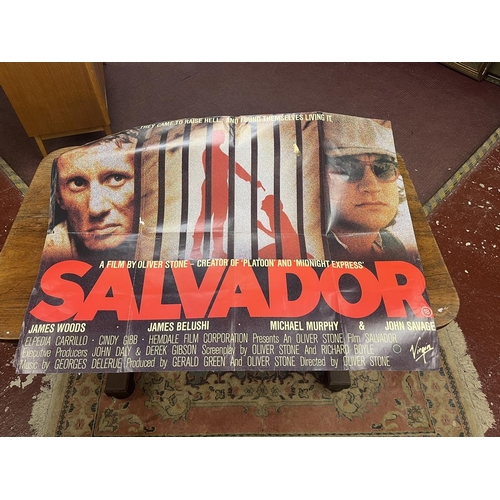474 - Collection of quad and four sheet cinema posters to include Salvador and Land of Freedom