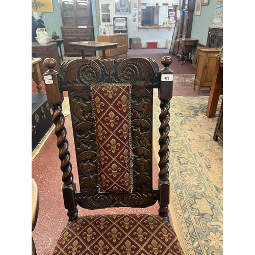 475 - Jacobean style barley twist chair