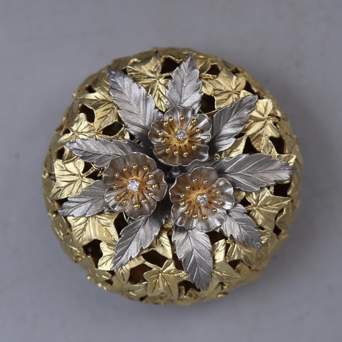 7 - Hallmarked gilt silver and diamond set pot pourri dish - Approx Height: 4.5cm Diameter: 6.5cm Weight... 