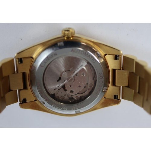 86 - Cadisen C8185G - Gold day-date/champagne dial/Miyota 8185 automatic movement with spare bracelet lin... 