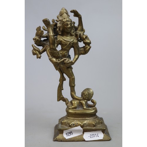 164 - 4 x Eastern Deities in Brass. Nepali Mahakali, Tibetan Avolekitsvara, Shiva and 1 other