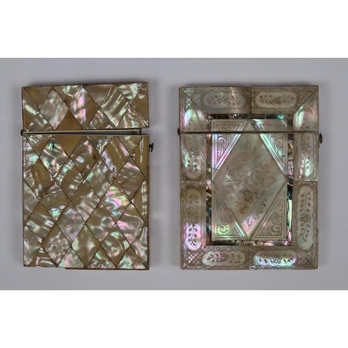 106 - 2 x Victorian mother-of-pearl card cases A/F