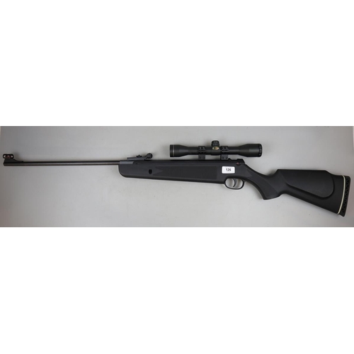 126 - SMK air rifle with scope and gun rack