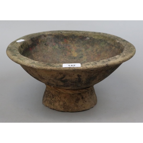 142 - Antique terracotta pedestal bowl