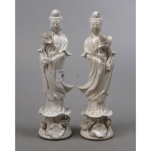 179 - Pair of early 20thC Chinese Blanc De Chine figures - 1 A/F
