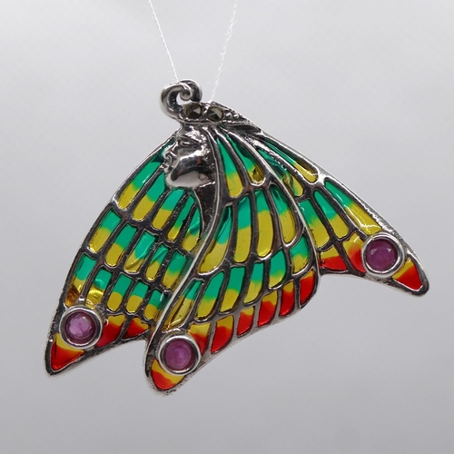23 - Silver butterfly pendant/brooch