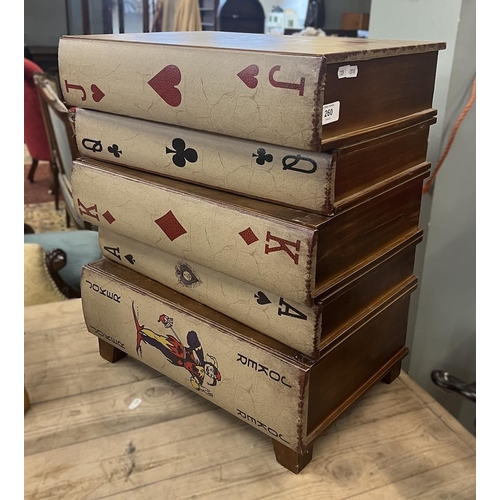 260 - Set of drawers in the form of playing cards - Approx size: W: 46cm D: 32cm H: 55cm