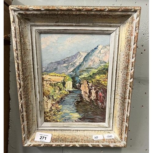 271 - Robert Giovani framed oil - Mountain scene