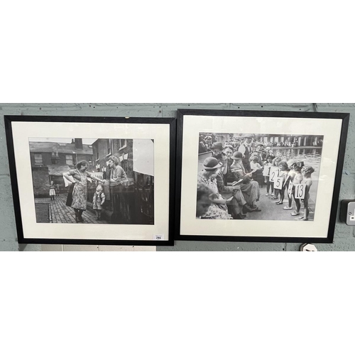 286 - 2 framed black and white social history photographs