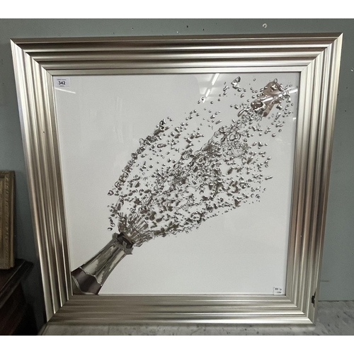 342 - Champagne picture - Approx size: 74cm x 74cm