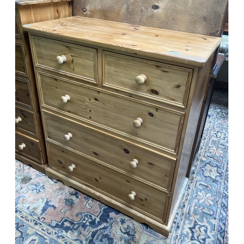 395 - Pine chest of 2 over 3 drawers - Approx size: W: 99cm D: 46cm H: 113cm