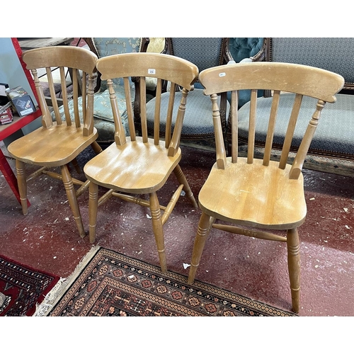 416 - Set of 3 slat-back dining chairs