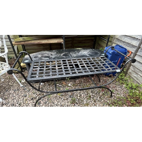 448 - Wrought iron garden bench