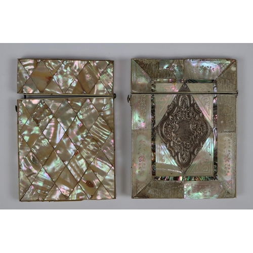 106 - 2 x Victorian mother-of-pearl card cases A/F