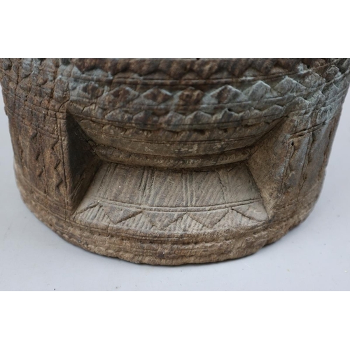 165 - Tribal carved water carrying pot