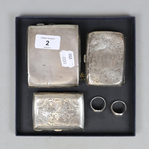 2 - Collection of hallmarked silver - Approx weight 257g
