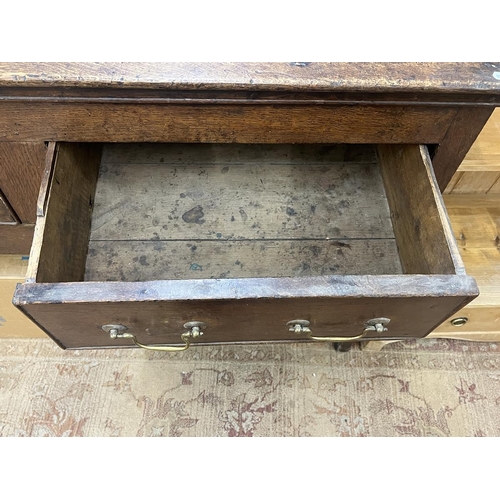 250 - Early oak dresser base - Approx size: W: 184cm D: 49cm H: 85cm