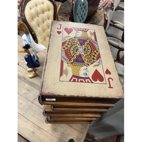 260 - Set of drawers in the form of playing cards - Approx size: W: 46cm D: 32cm H: 55cm