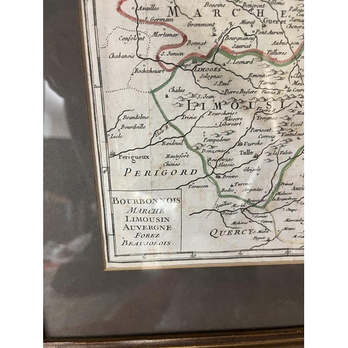 279 - 3 framed maps - Gloucestershire, Herefordshire and a regional French map