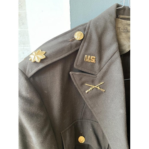 396 - US Class A Tunic and Cap - badged as Infantry Major
