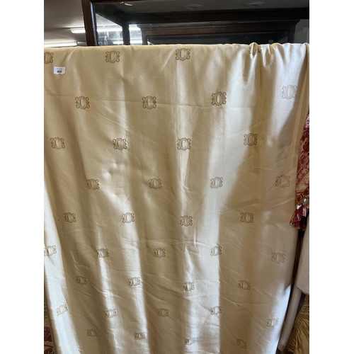 400 - 2 pairs of Clive Christian curtains with liners and pelmets from stately home - Gold and cream satin... 
