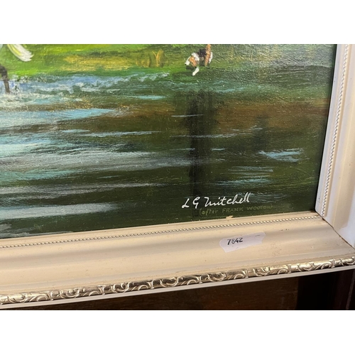 405 - 2 oil on boards signed L. G. Mitchell