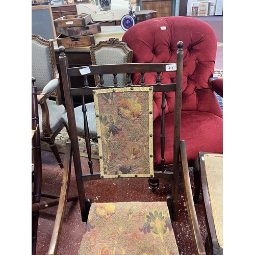 413 - Piano stool & folding chair