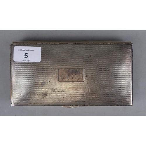 5 - Hallmarked silver cigarette box