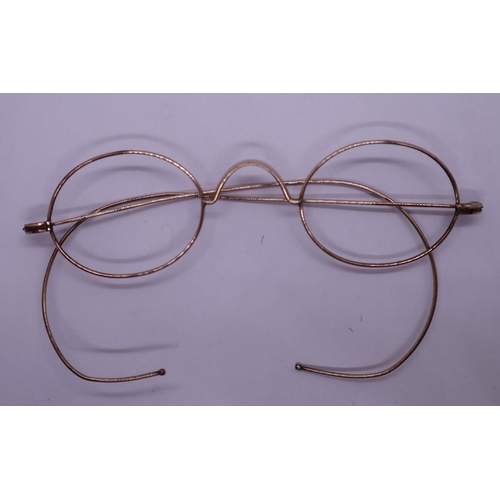 81 - Antique rolled gold spectacle frames - Approx weight 5g