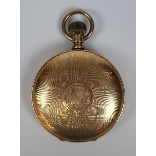 91 - 14ct gold plated Waltham pocket watch