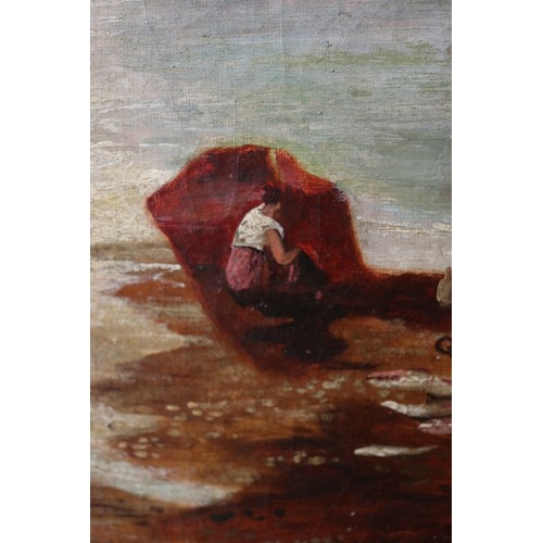 276 - Oil on canvas - Italian harbour scene - Approx image size: 70cm x 53cm