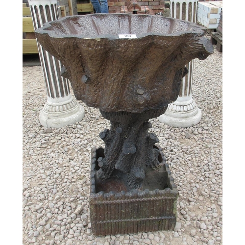103 - Victorian salt glaze Planter in the form of a tree trunk - Approx Height: 76cm Diameter: 48cm