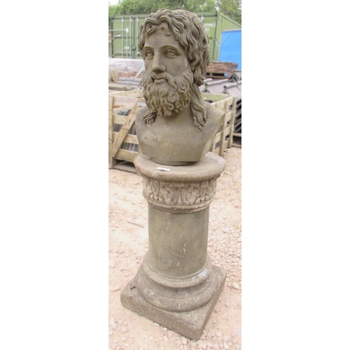 110 - Male Greco-Roman bust on plinth