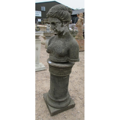 111 - Female Greco-Roman bust on plinth