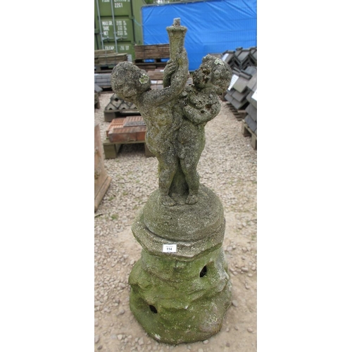 114 - Antique cherub fountain centrepiece - Approx Height: 97cm