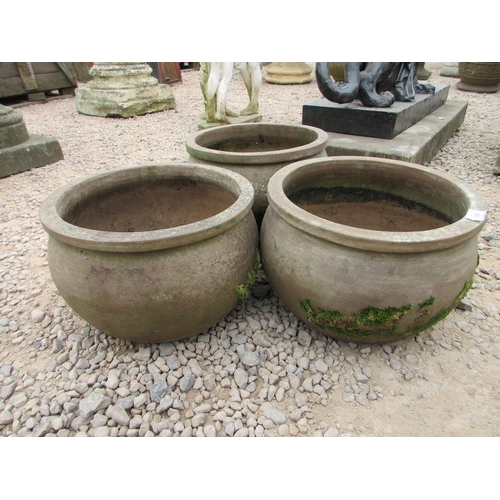 138 - 3 terracotta planters - Approx Height: 33cm Diameter: 38cm