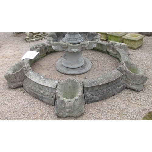 144 - Reconstituted stone fountain surround