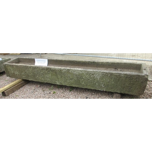 154 - 18th century stone trough - Approx W: 249cm D: 30cm H: 30cm