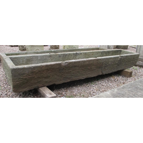 155 - 18th century stone trough - Approx W: 198cm D: 41cm H: 25cm