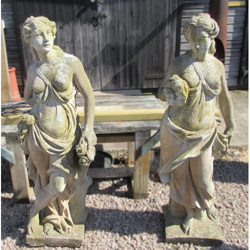 176 - Two stone female statues - Approx Height: 122cm
