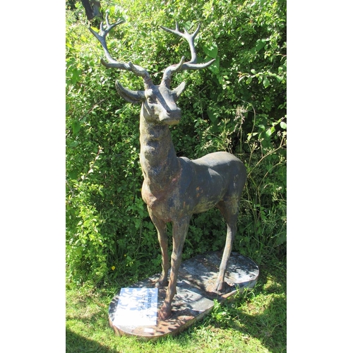 206 - Cast iron stag statue - Approx height: 150cm