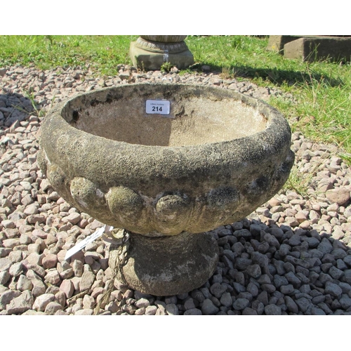 214 - Small stone planter on plinth