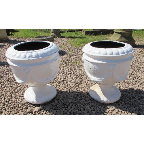 215 - Pair of Victorian metal planters painted white