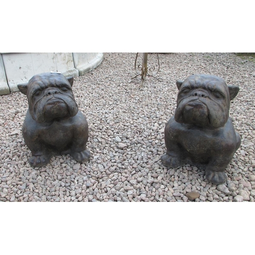 233 - Pair of stone Bulldogs