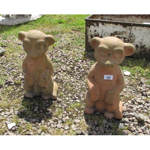 236 - Pair of small terracotta meerkats 