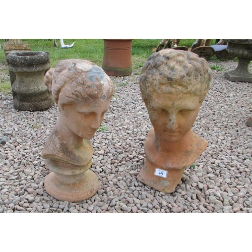 246 - 2 terracotta busts man and woman