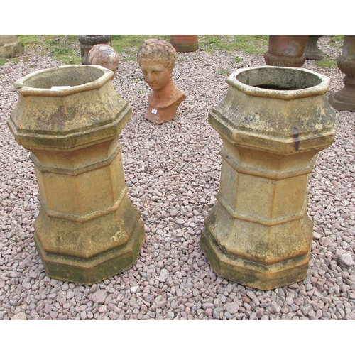 247 - Pair of small terracotta chimney pots - Approx Height: 58cm